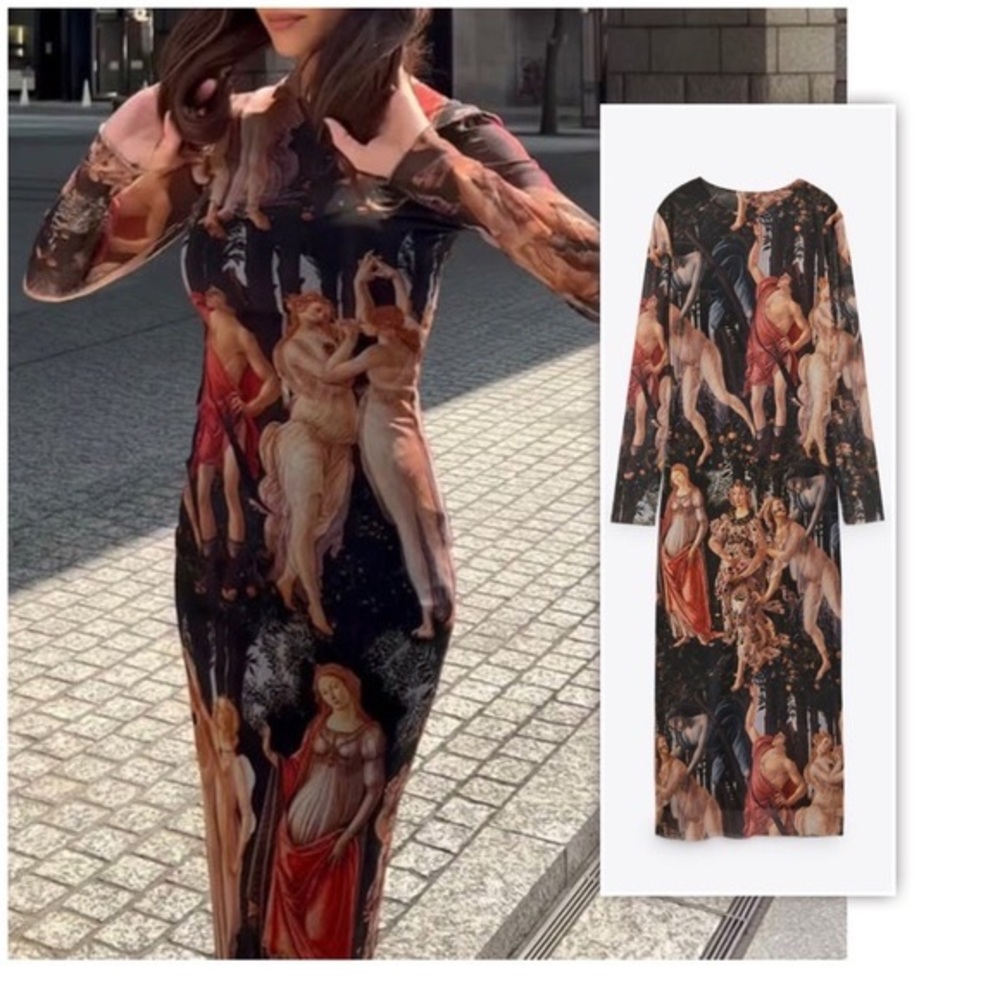 ISO in search of these 3 Zara artwork inspired dresses Not Selling do not buy!